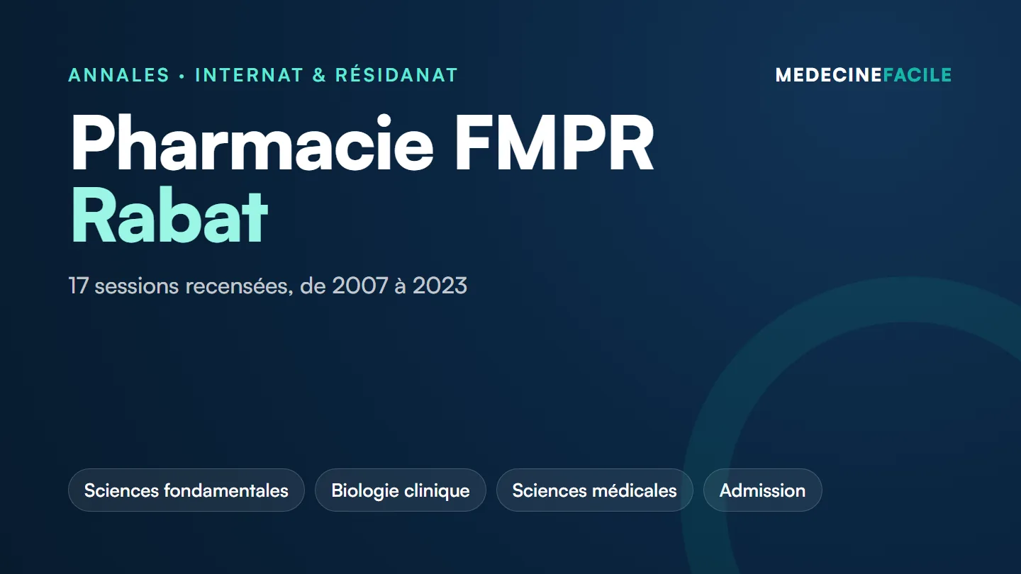 Annales des concours d’internat et de résidanat — pharmacie FMPR