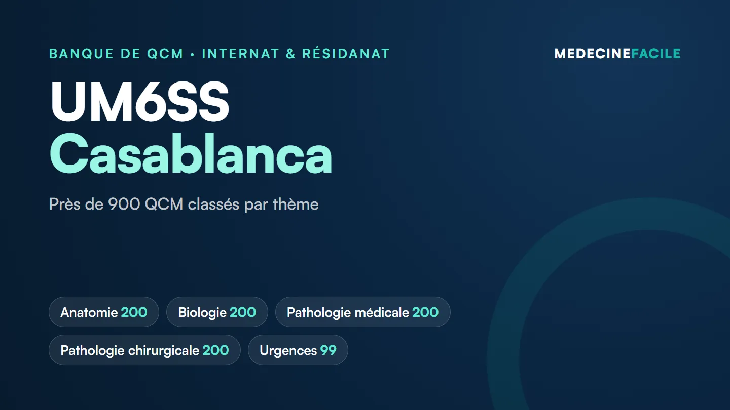 Banque de QCM UM6SS : les QCM de l’internat et du résidanat, thème par thème